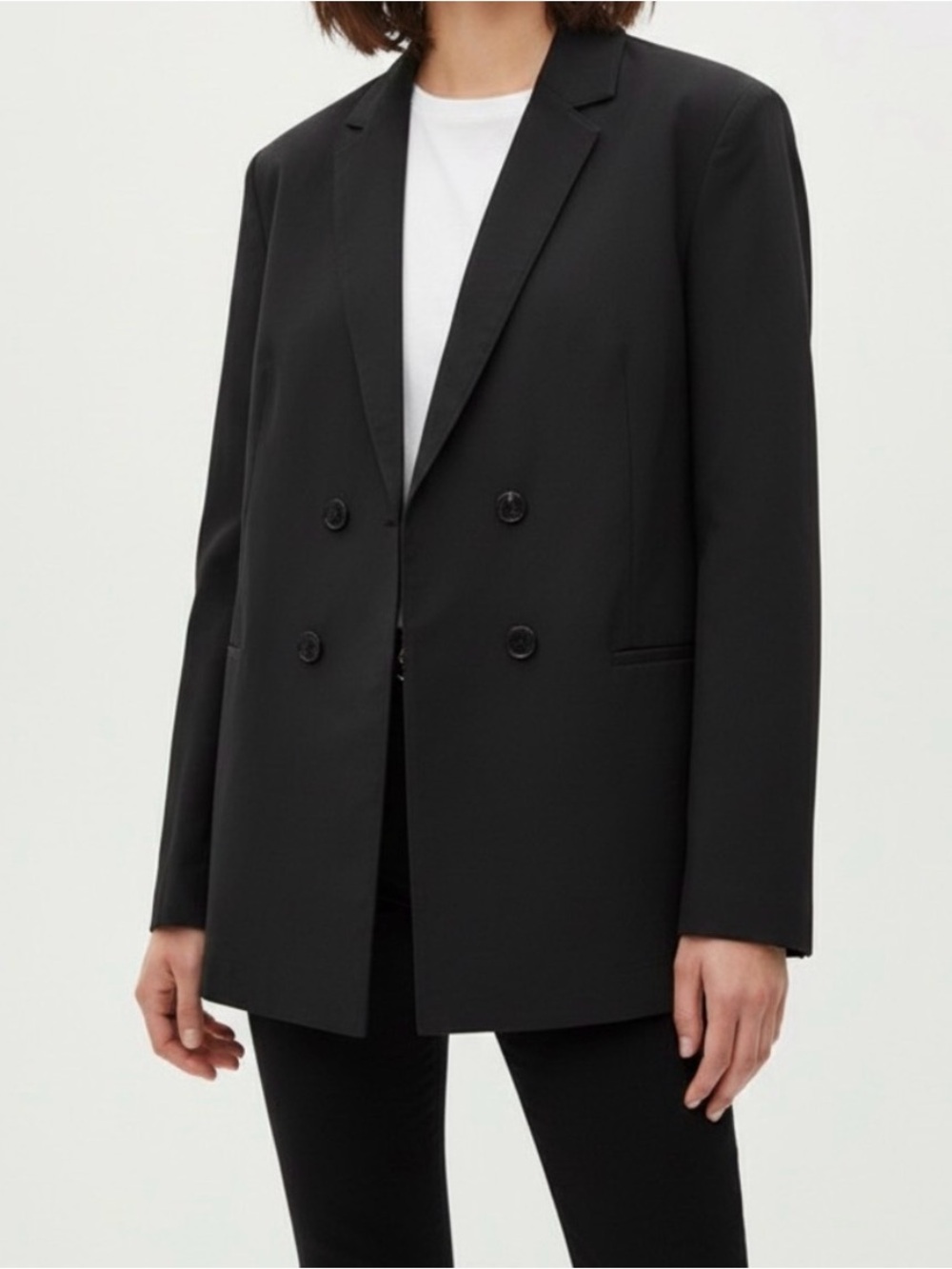 Zara Double-Breasted Black Blazer